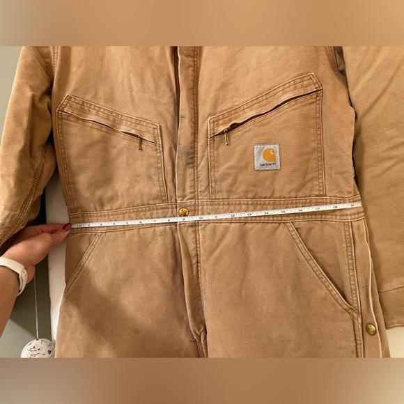 CARHARTT Men's Insulated Coveralls Sz 44 Brown Made in USA - Picture 15 of 16